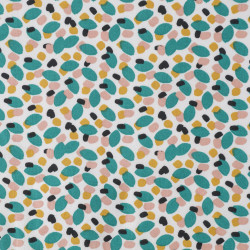 Algodón estampado KONOGO Blanco / Multicolor vibrantes